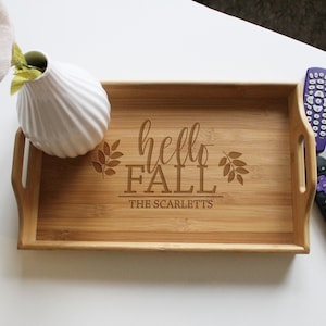 Personalized Serving Tray Custom Serving Tray Wood Serving Tray Wedding Gifts New Home Gifts Newlywed Gifts Serving Tray --TRAY-BAM-100