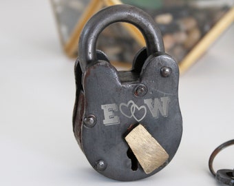 Antique Love Lock with Keys, Custom Love Lock, Engraved Love Lock, Antique Love Lock, Bridge Lock, Gate Lock Fence Lock, Paris Lock --LOCK-3