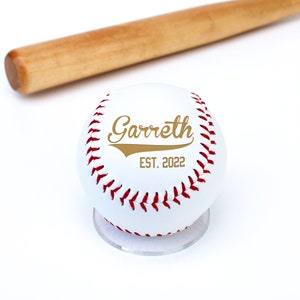 Personalized Baseball, Baseball Birthday Gift, Newborn Gift, Custom Baseball Team Gift Personalized Coach Gift Engraved  --BALL-BASE-GARRETH