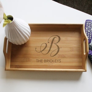 Personalized Serving Tray Custom Serving Tray Wood Serving Tray Wedding Gifts New Home Gifts Newlywed Gifts Serving Tray --TRAY-BAM-100