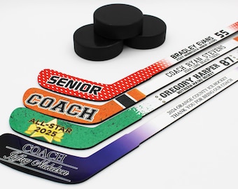 Mini palo de hockey personalizado, regalo personalizado del equipo de hockey, regalo personalizado del entrenador de hockey, regalo para personas mayores de hockey, regalo personalizado de hockey