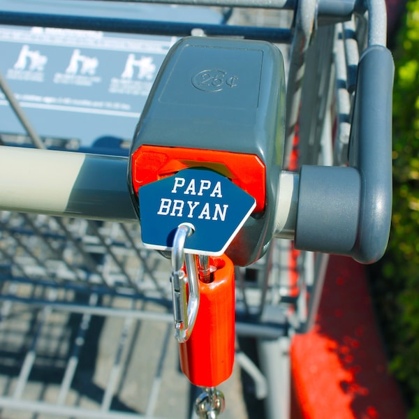 Personalized Shopping Cart Keychain, Custom Buggy Cart Coin Keychain, Grocery Cart Coin Keychain, Aldi Coin Aldi Cart Coin --BK1-BL-100
