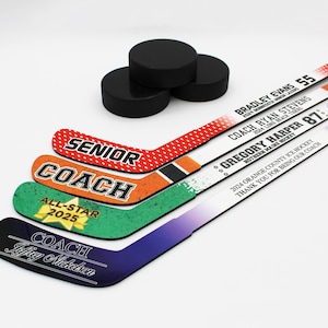 Personalized Mini Hockey Stick, Custom Hockey Team Gift, Personalized Hockey Coach Gift, Hockey Senior Gift, Personalized Hockey Gift
