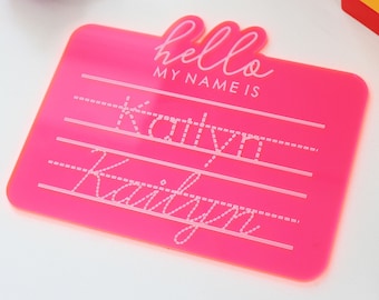 Acrylic Name Trace Board Alphabet Learning Board Acrylic Dry Erase Name Trace Board Tracing Board Tracing Board Personalized Tracing Board