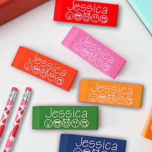 Radiergummis nach Wunsch, 6 | Personalisierte Radierer, Radiergummi Radiergummi, Radiergummi, Radiergummi Kinder schule GIfts --RE6-MULT-EMOJIPACK
