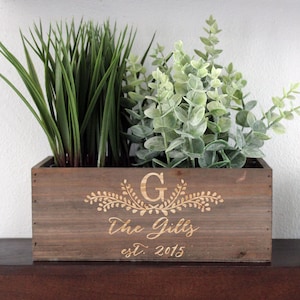 Gather, Home Personalized Planter Box, Custom Wood Planter Box, Personalized Wood Planter Box, Indoor Wood Planter, Planter Box Wood