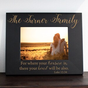 5 x 7 Personalized Picture Frame, Personalized Photo frame, Wedding Picture Frame, Engagement Picture Frame Valentine's Day Frame --PF-B-17