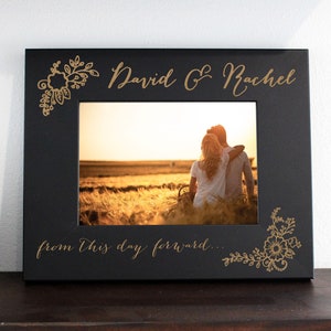 5 x 7 Personalized Picture Frame, Personalized Photo frame, Wedding Picture Frame, Engagement Picture Frame Valentine's Day Frame --PF-B-5