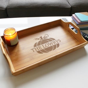 Personalized Serving Tray Custom Serving Tray Wood Serving Tray Wedding Gifts New Home Gifts Newlywed Gifts Serving Tray --TRAY-BAM-100