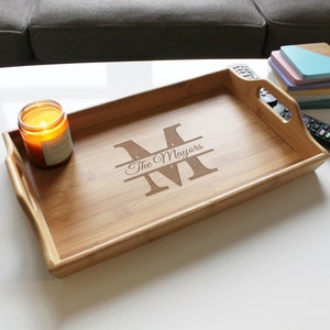 Personalized Serving Tray Custom Serving Tray Wood Serving Tray Wedding Gifts New Home Gifts Newlywed Gifts Serving Tray --TRAY-BAM-100
