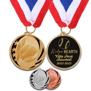 Baseball Medals, Baseball Trophies, Engraved Medal Trophy, Little League Gifts, Youth Baseball Trophy Participation Baseball Medals & Trophy