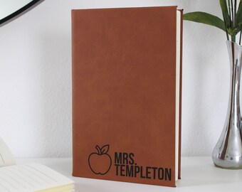 Cuaderno personalizado de piel sintética para profesores, cuaderno grabado a medida