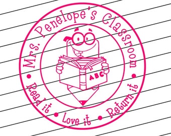 This Book Belongs to Stamp Teacher Stamps Self Inking Teacher Stamp Custom Teacher Stamp Personalized Teacher Gifts, Gifts for Teachers