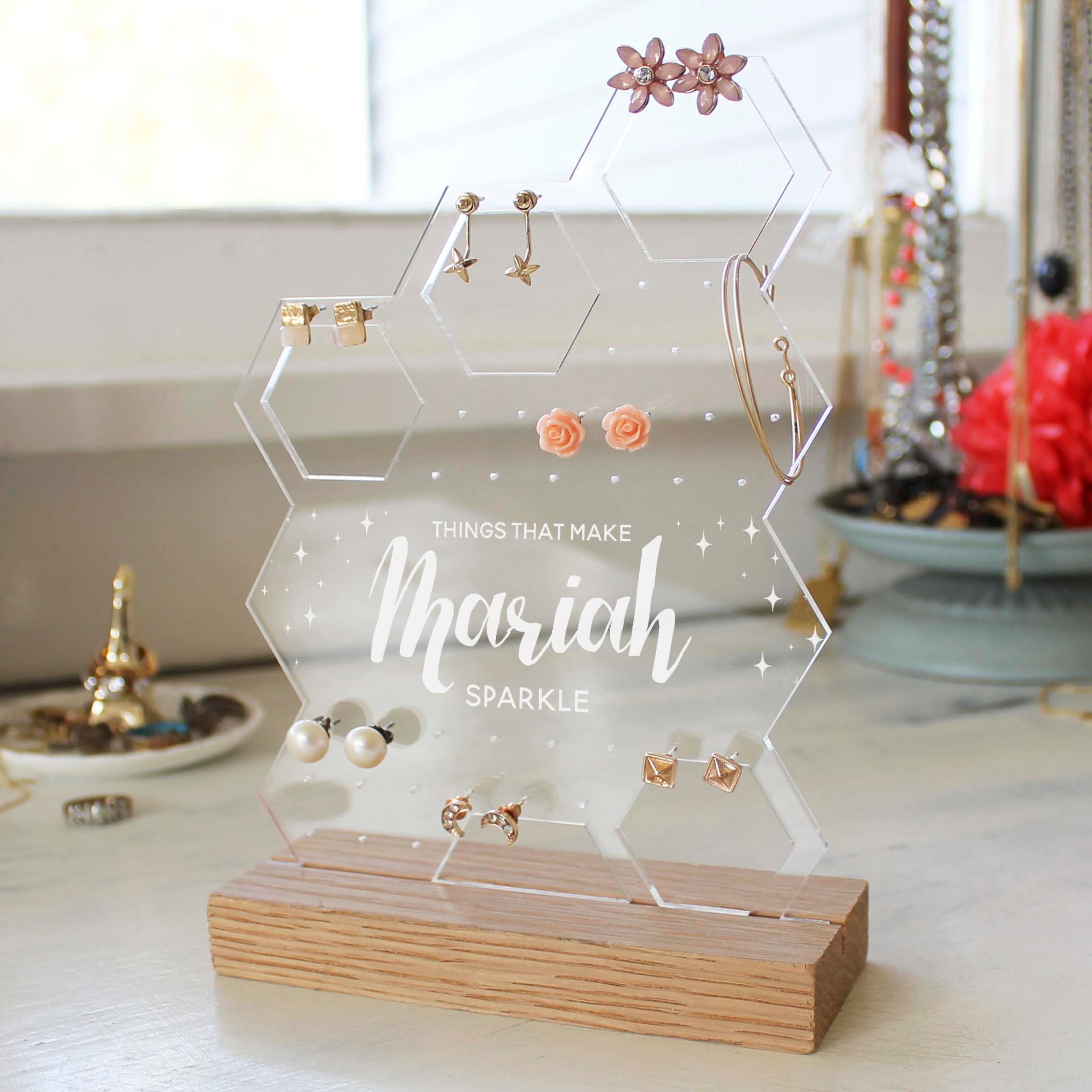  GemeShou 2pcs Acrylic earring display stands for selling, Clear  earring holder organizer, transparent L bar earring hangers mini  stand【Clear Acrylic Earring L Stand-2pcs 】 : Clothing, Shoes & Jewelry