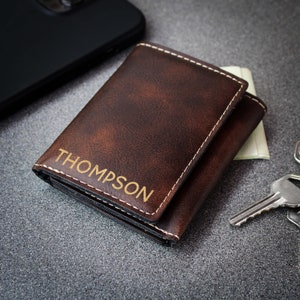 Monedero Personalizado, Portafolio De Cuero Personalizado, Portafolio De Hombre, Regalos De San Valentín, Regalos Del Día Del Padre, Regalos Para Papá, Monedero Inicial Monogram