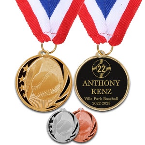 Baseball Medals, Baseball Trophies, Engraved Medal Trophy, Little League Gifts, Youth Baseball Trophy Participation Baseball Medals & Trophy