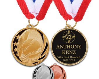 Baseball Medals, Baseball Trophies, Engraved Medal Trophy, Little League Gifts, Youth Baseball Trophy Participation Baseball Medals & Trophy