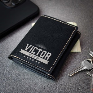 Monedero Personalizado, Monedero De Cuero Personalizado, Cartera De Hombre, Regalos De San Valentín, Regalos Del Día Del Padre, Regalos Para Papá, Monograma Inicial