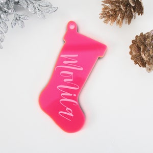 Familiennamen Acryl-Ornamente für Kinder Ornamente für Kinder individuell graviert Ornamente Für Weihnachten personalisierte Strumpf ornamente