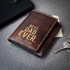 Cartera Personalizada, Cartera De Cuero Personalizada, Cartera De Hombres, Regalos De San Valentín, Regalos Del Día Del Padre, Regalos Para Papá, Mejor Papá