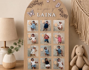 Personalized Baby First Year Milestone Photo Board