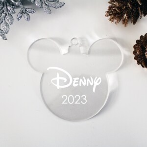 Mausohren Acrylohren für Kinder Ornamente für Kinder Gravur Ornamente für Weihnachten personalisierte Ornamente