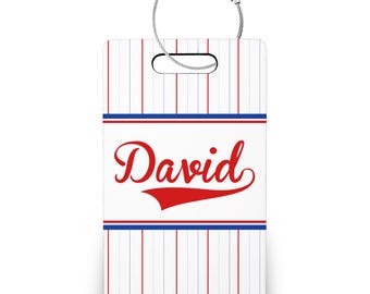 Etichetta personalizzata con nome da baseball, etichette per borse e portachiavi da baseball, bomboniere per feste di baseball, regali di fine stagione --BTAGR-SUB-DAVID