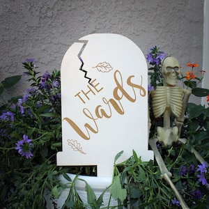 Personalized Halloween Tombstone Sign, Custom Halloween Tombstone Yard Sign, Tombstone Halloween Sign, Funny Halloween Tombstone Sign
