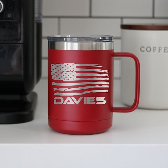 American Flag Mug, Metal Insulated Coffee Mug, Custom Travel Coffee Mug, Coffee  Mugs, Mugs, Metal Coffee Mug Personalized, Gifts for Dad - Etsy