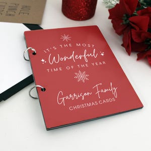 Porta-cartões de Natal, cartões de Natal passado, porta-cartões de Natal personalizado, armazenamento para exibição de cartões, álbum de cartões --CRDB-SUB-WONDERFUL