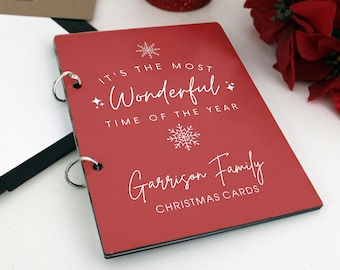 Christmas Card Keeper, Cards of Christmas Past, Personalized Christmas Card Holder, Card Display Storage, Card Album --CRDB-SUB-WONDERFUL