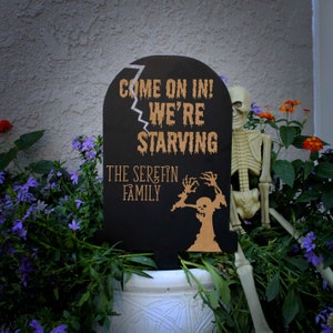 Personalized Halloween Tombstone Sign, Custom Halloween Tombstone Yard Sign, Tombstone Halloween Sign, Funny Halloween Tombstone Sign