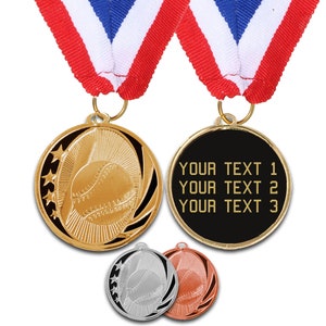 Baseball Medals, Baseball Trophies, Engraved Medal Trophy, Little League Gifts, Youth Baseball Trophy Participation Baseball Medals & Trophy