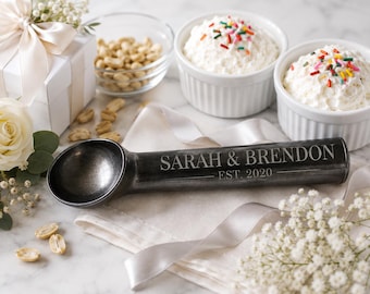 Personalized Ice Cream Scoop Metal Ice Cream Scoop Laser Engraved Ice Cream Scoop Non Stick Ice Cream Scoop Custom Scoop --MSCP-BLACK-100