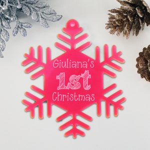 New Baby Acrylic Ornaments for Kids Ornaments for Kids Custom Engraved Ornament Ornaments for Christmas Personalized Snowflake Ornament