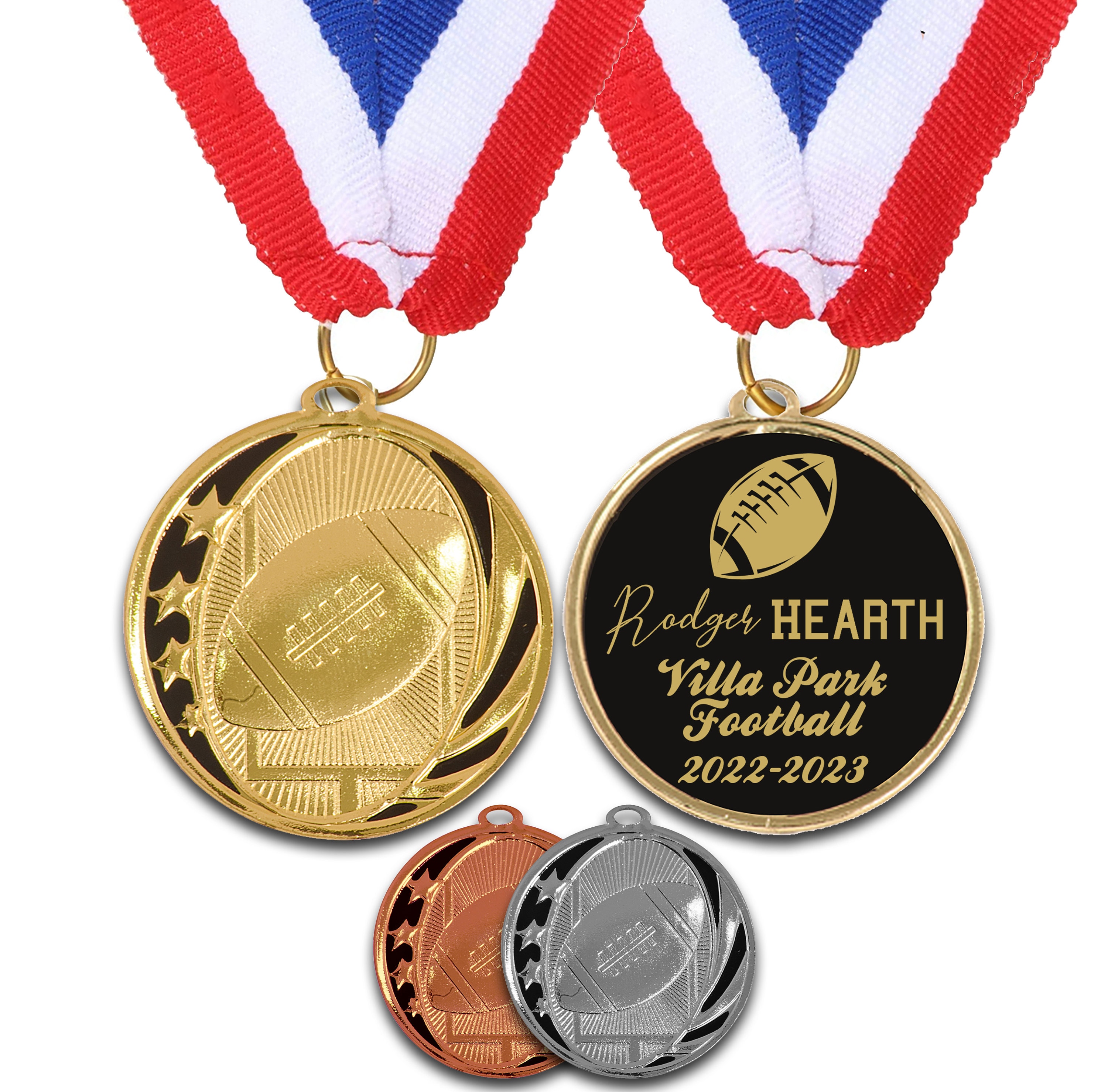Médailles de football Trophées de football Gravé Médaille Trophée Petite  Ligue Cadeaux Youth Football Trophy Médailles dor Argent Bronze Football  Médailles de football -  France