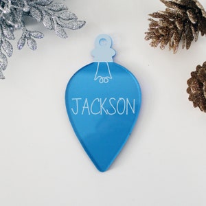 Familiennamen Acryl-Ornamente für Kinder Ornamente für Kinder individuell graviert Ornamente Für Weihnachten personalisierte Schneeflocke Ornament