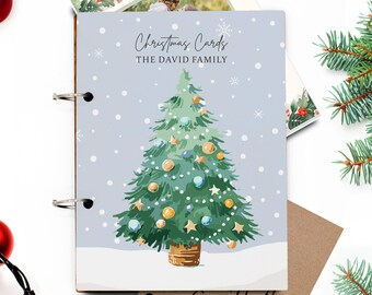Christmas Card Keeper, Cards of Christmas Past, Personalized Christmas Card Holder, Card Display Storage, Card Album --CRDB-SUB-TREE