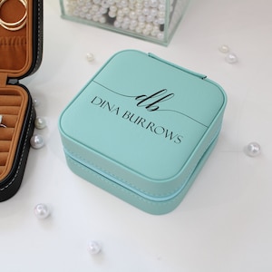 Mini estuche de viaje de joyería, organizador de joyas de viaje pequeño, caja de joyas portátil Mini organizador de almacenamiento de viaje Caja de almacenamiento de pantalla portátil