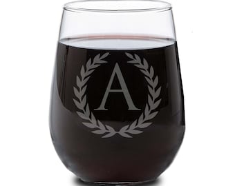 Bicchiere da vino monogrammato, bicchiere da vino personalizzato, bicchiere da vino personalizzato, bicchiere da vino inciso, regali di San Valentino, bicchiere da vino inciso