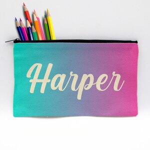 Personalized pencil bag, Custom pencil bag Customized pencil case Personalized kids&#39; pencil pouch, name pencil bag --PENB-W-HARPER