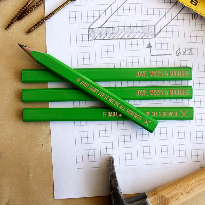 Personalized Carpenter Pencils Engraved Carpenter Pencils Etsy