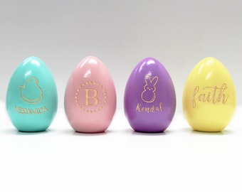 Personalized Easter Egg, Custom Wood Easter Egg, Easter Basket Gift, Personalized Easter Gift, 2023 Easter Gift Ideas, Kids --EGG-NW-ABC