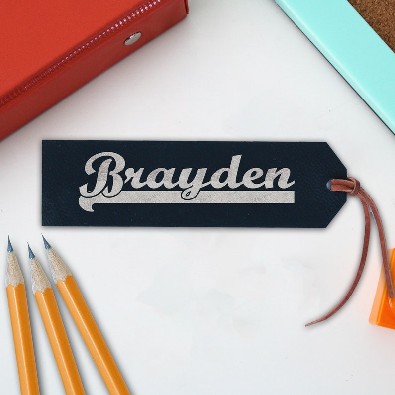 Personalized Bookmark, Custom Leather Bookmark, Engraved Leather ...