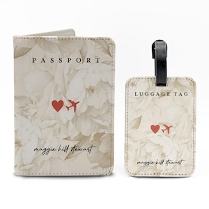 Personalized Minimalist Passport and Luggage Tags Custom Luggage Tags and Passport Personalized Travel Gifts  --TSSET-SUB-100