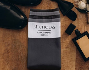 Personalized Wedding Dress Socks, Groomsmen Gifts, Bridal Party Gifts, Groomsmen Socks, Classic Wedding Dress Socks