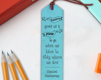 Marcador personalizado, Marcador de cuero personalizado, Marcador de cuero grabado, Marcadores para niños, Marcadores para niños Lectura de regalos de regreso a la escuela
