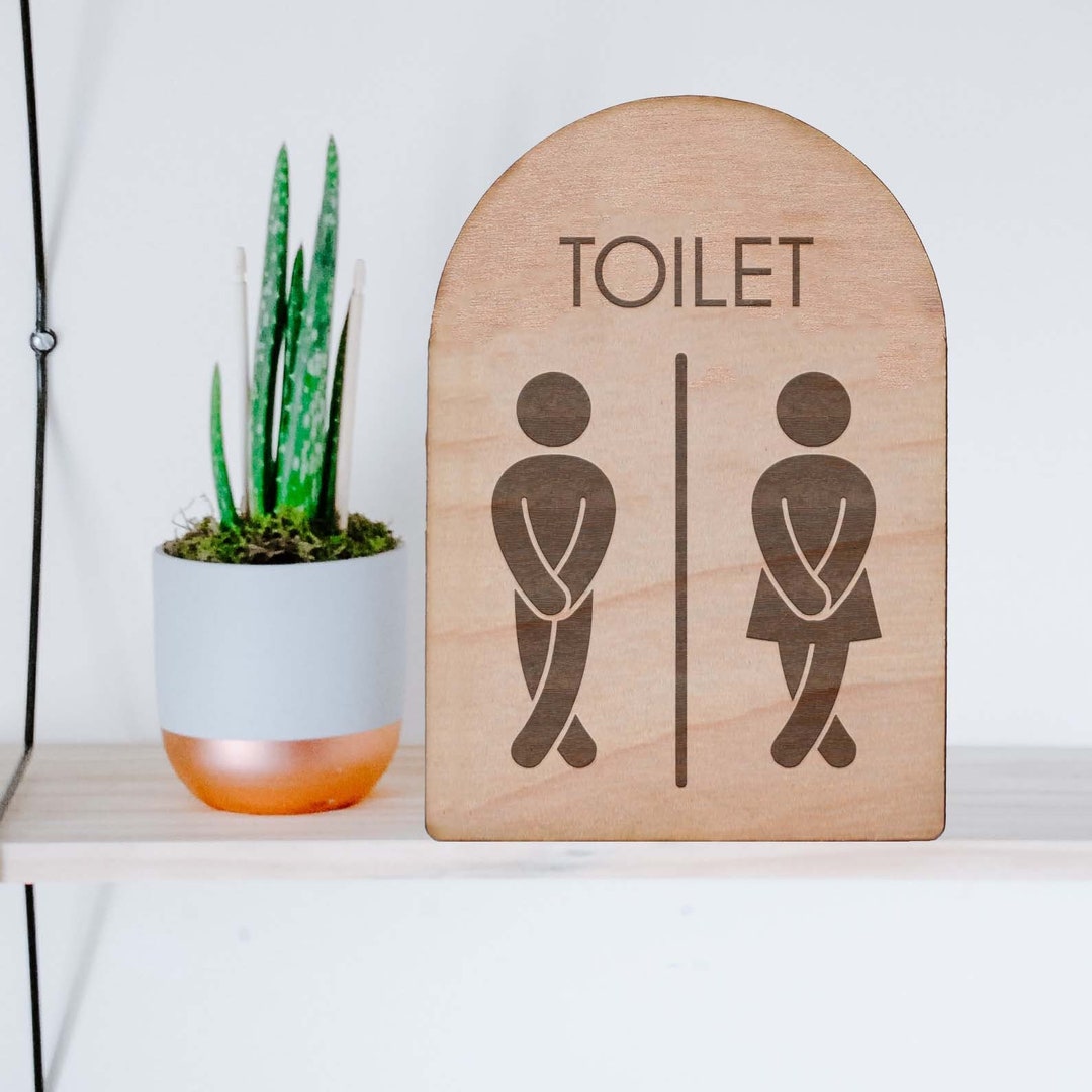 Funny Bathroom Sign Personalized Wood Bathroom Signs Bathroom Decor ...