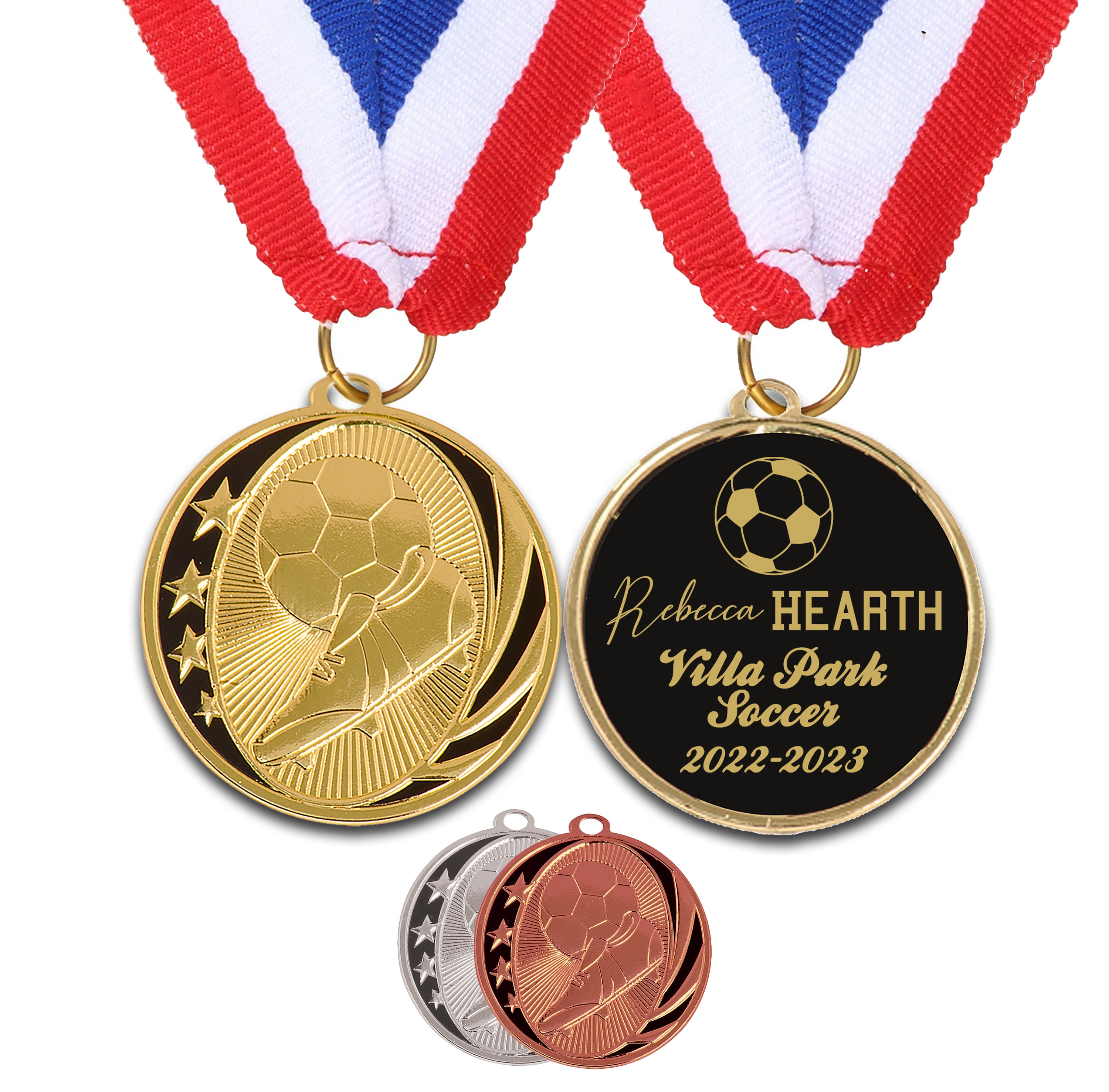 Medallas de fútbol personalizadas / Juego de 13 / 2.25 Medalla de