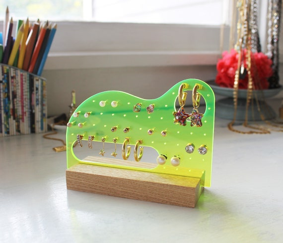 Mini Personalized Jewelry Display Earring Holder Jewelry Organizer Acrylic Jewelry Stand Wood Jewelry Stand Jewelry Tree Earring Display
